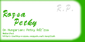 rozsa petky business card